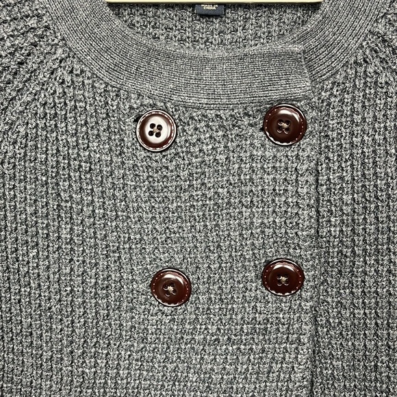 Banana Republic Womens Cardigan S Gray Double Breasted Crop Waffle Knit Boxy EUC - Picture 3 of 12